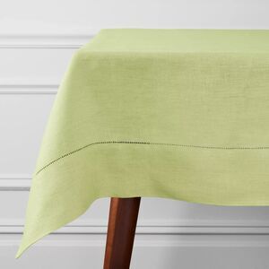 Sferra Festival Rectangle Tablecloth 66x140 Kiwi Linen Hemstitch